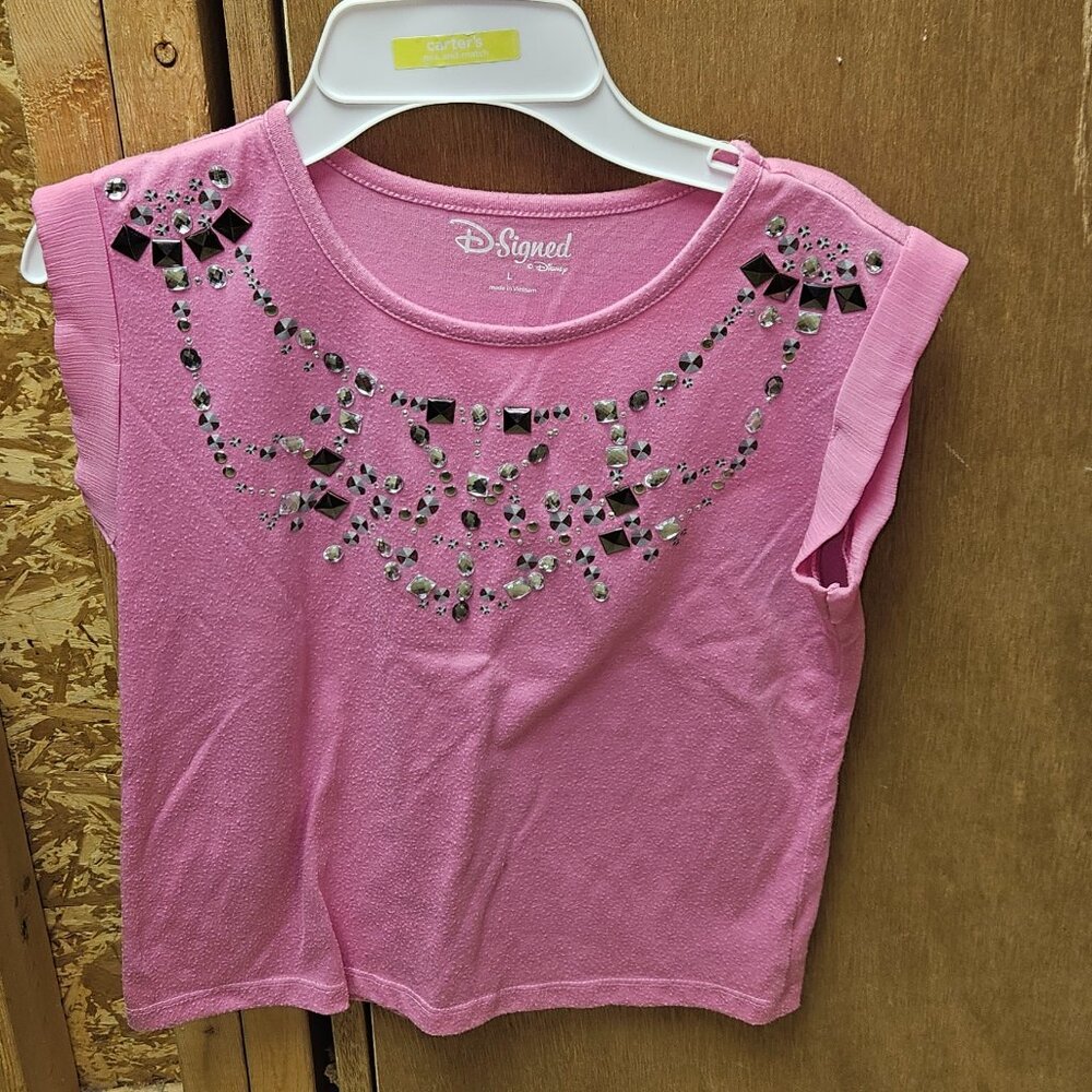 Disney D-Signed Pink Jeweled Top - Girls Large